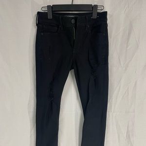NWOT Express black jeans, ankle leggings, mid rise, frayed ankles & rips size 2